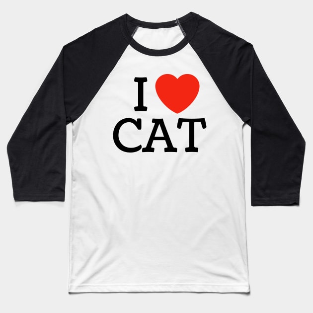 I Heart Cat Baseball T-Shirt by Chelsea Seashell